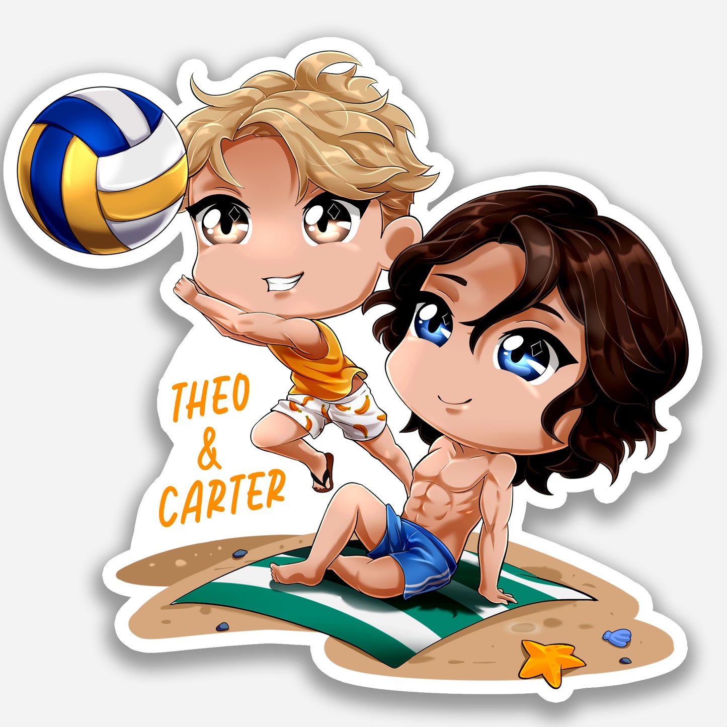 Carter and Theo Chibi Sticker